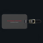 ラウンドコーナーブラックグレーレッドプロフェッショナル モダン ラゲッジタグ<br><div class="desc">このテンプレートは全カスタマイズてのプロフェッショナルの職業に合わせることができる。</div>