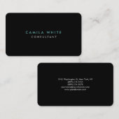ラウンドコーナーブラックブルーエレガントプロフェッショナル 名刺 (正面/裏面)
