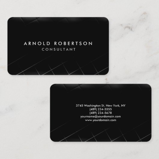 ラウンドコーナーブラックプロフェッショナルミニマリスト 名刺 (正面/裏面)