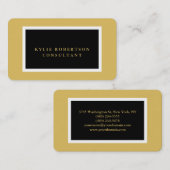 ラウンドコーナーブラック金ゴールドカラープロフェッショナルトレンディー 名刺 (正面/裏面)