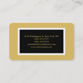 ラウンドコーナーブラック金ゴールドカラープロフェッショナルトレンディー 名刺 (裏面)