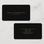 ラウンドコーナーブラック金ゴールドプロフェッショナルトレンディー 名刺 (正面/裏面)
