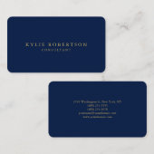 ラウンドコーナーブルー金ゴールドプロフェッショナルトレンディー 名刺 (正面/裏面)