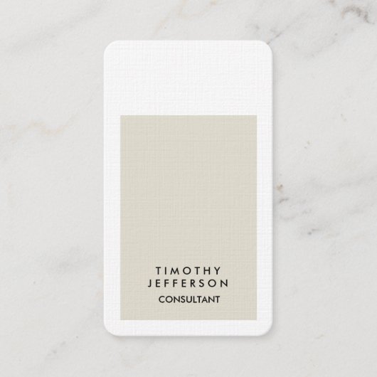 ラウンドコーナープレミアムリネンエレガントモダン 名刺 (正面)