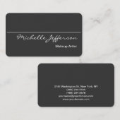 ラウンドコーナーメイクアップアーティストグレービジネスカード 名刺 (正面/裏面)