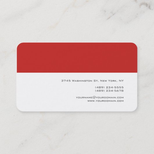 ラウンドコーナーレッドホワイト実在エステートエージェント 名刺 (裏面)