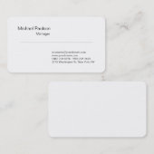 ラウンドコーナー洗練されたホワイトマネージャの名刺 名刺 (正面/裏面)