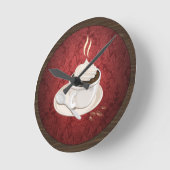 ラウンドコーヒーカップの壁時計 ラウンド壁時計 (傾斜)