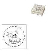 ラウンドゴシックカスタムスカル図書室 ラバースタンプ (押印)