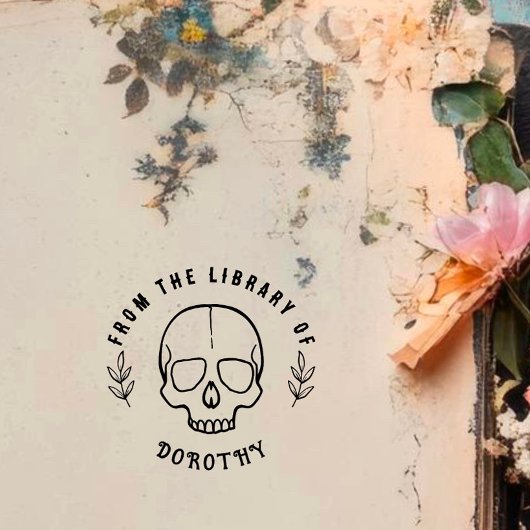 ラウンドゴシックスカルカスタムブック ラバースタンプ