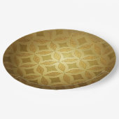 ラウンドゴールデンパターン ペーパープレート (アングル)