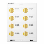 ラウンドゴールデン背景 ラベル (フルシート)