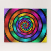 ラウンドサイケデリックおカラフルよびモダンアート名 ジグソーパズル (横)