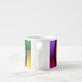 ラウンドサイケデリックとフラカラフルモダンクタルアート エスプレッソカップ (裏面)