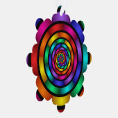 ラウンドサイケデリックとフラカラフルモダンクタルアート オーナメントカード (右)