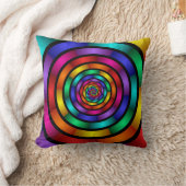 ラウンドサイケデリックとフラカラフルモダンクタルアート クッション (ブランケット)