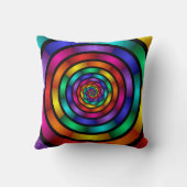 ラウンドサイケデリックとフラカラフルモダンクタルアート クッション (裏面)