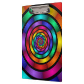 ラウンドサイケデリックとフラカラフルモダンクタルアート クリップボード (左)