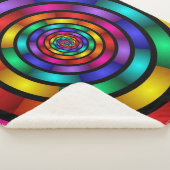 ラウンドサイケデリックとフラカラフルモダンクタルアート シェルパブランケット (3/4)