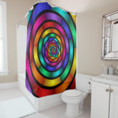 ラウンドサイケデリックとフラカラフルモダンクタルアート シャワーカーテン (インサイチュ)
