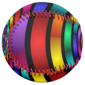 ラウンドサイケデリックとフラカラフルモダンクタルアート ソフトボール (正面左)