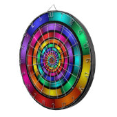 ラウンドサイケデリックとフラカラフルモダンクタルアート ダーツボード (正面右)