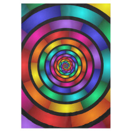 ラウンドサイケデリックとフラカラフルモダンクタルアート テーブルクロス