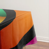 ラウンドサイケデリックとフラカラフルモダンクタルアート テーブルクロス (インサイチュ)