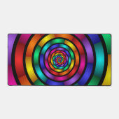 ラウンドサイケデリックとフラカラフルモダンクタルアート デスクマット (正面)