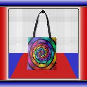 ラウンドサイケデリックとフラカラフルモダンクタルアート トートバッグ