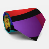 ラウンドサイケデリックとフラカラフルモダンクタルアート ネクタイ (ロール)