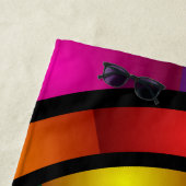 ラウンドサイケデリックとフラカラフルモダンクタルアート ビーチタオル (インサイチュ)