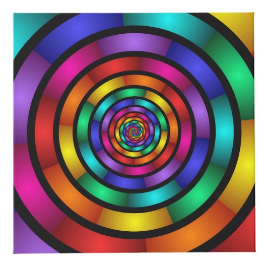 ラウンドサイケデリックとフラカラフルモダンクタルアート フォトキューブ (右)