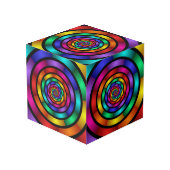 ラウンドサイケデリックとフラカラフルモダンクタルアート フォトキューブ (裏面アングル)