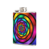 ラウンドサイケデリックとフラカラフルモダンクタルアート フラスク (左)