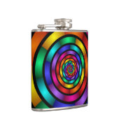 ラウンドサイケデリックとフラカラフルモダンクタルアート フラスク (右)