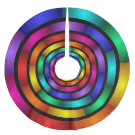 ラウンドサイケデリックとフラカラフルモダンクタルアート ブラッシュドポリエステルツリースカート