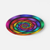 ラウンドサイケデリックとフラカラフルモダンクタルアート ペーパープレート (アングル)