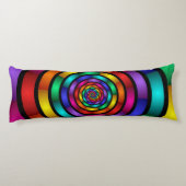 ラウンドサイケデリックとフラカラフルモダンクタルアート ボディピロー (裏面)