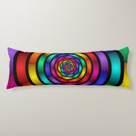 ラウンドサイケデリックとフラカラフルモダンクタルアート ボディピロー