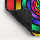 ラウンドサイケデリックとフラカラフルモダンクタルアート マウスパッド (コーナー)