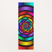 ラウンドサイケデリックとフラカラフルモダンクタルアート ヨガマット (正面)