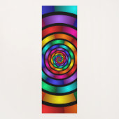ラウンドサイケデリックとフラカラフルモダンクタルアート ヨガマット (裏面)