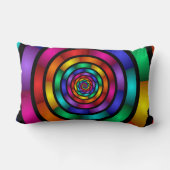 ラウンドサイケデリックとフラカラフルモダンクタルアート ランバークッション (裏面)