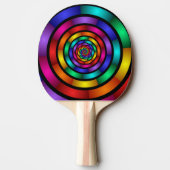 ラウンドサイケデリックとフラカラフルモダンクタルアート 卓球ラケット (裏面)