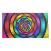 ラウンドサイケデリックとフラカラフルモダンクタルアート 枕カバー (裏面)