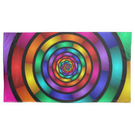 ラウンドサイケデリックとフラカラフルモダンクタルアート 枕カバー