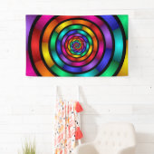 ラウンドサイケデリックとフラカラフルモダンクタルアート 横断幕 (インサイチュ)