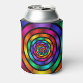ラウンドサイケデリックとフラカラフルモダンクタルアート 缶クーラー (缶裏面)