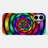 ラウンドサイケデリックとフラカラフルモダンクタルアート Case-Mate iPhoneケース (裏面 (横))